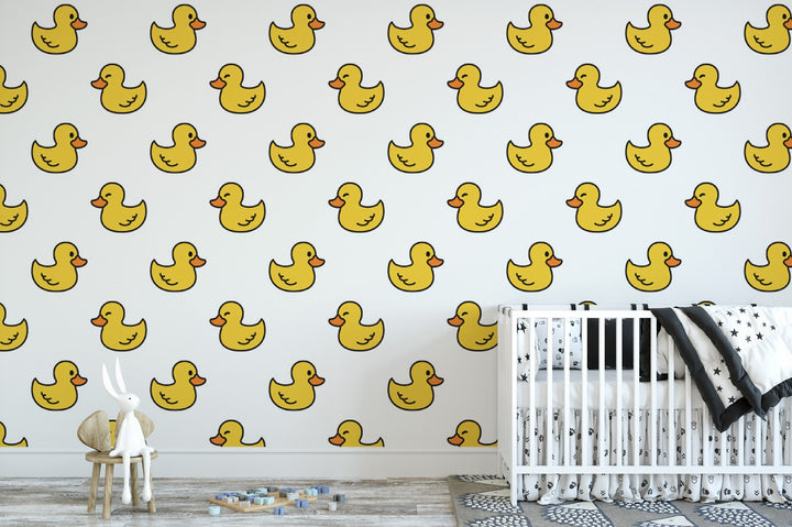 Rubber Duck Wallpaper | Yellow Pop Art Peel and Stick Mural (MW1715)