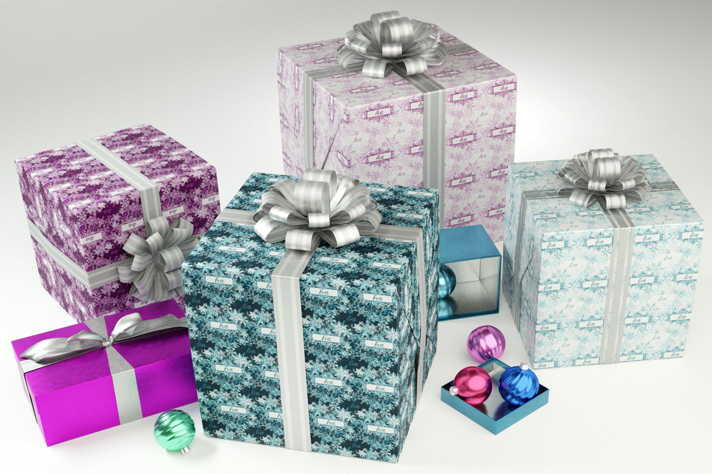 Snowflake Gift Wrap, Holiday Wrapping Paper, Christmas Wrapping Paper, MWG2001