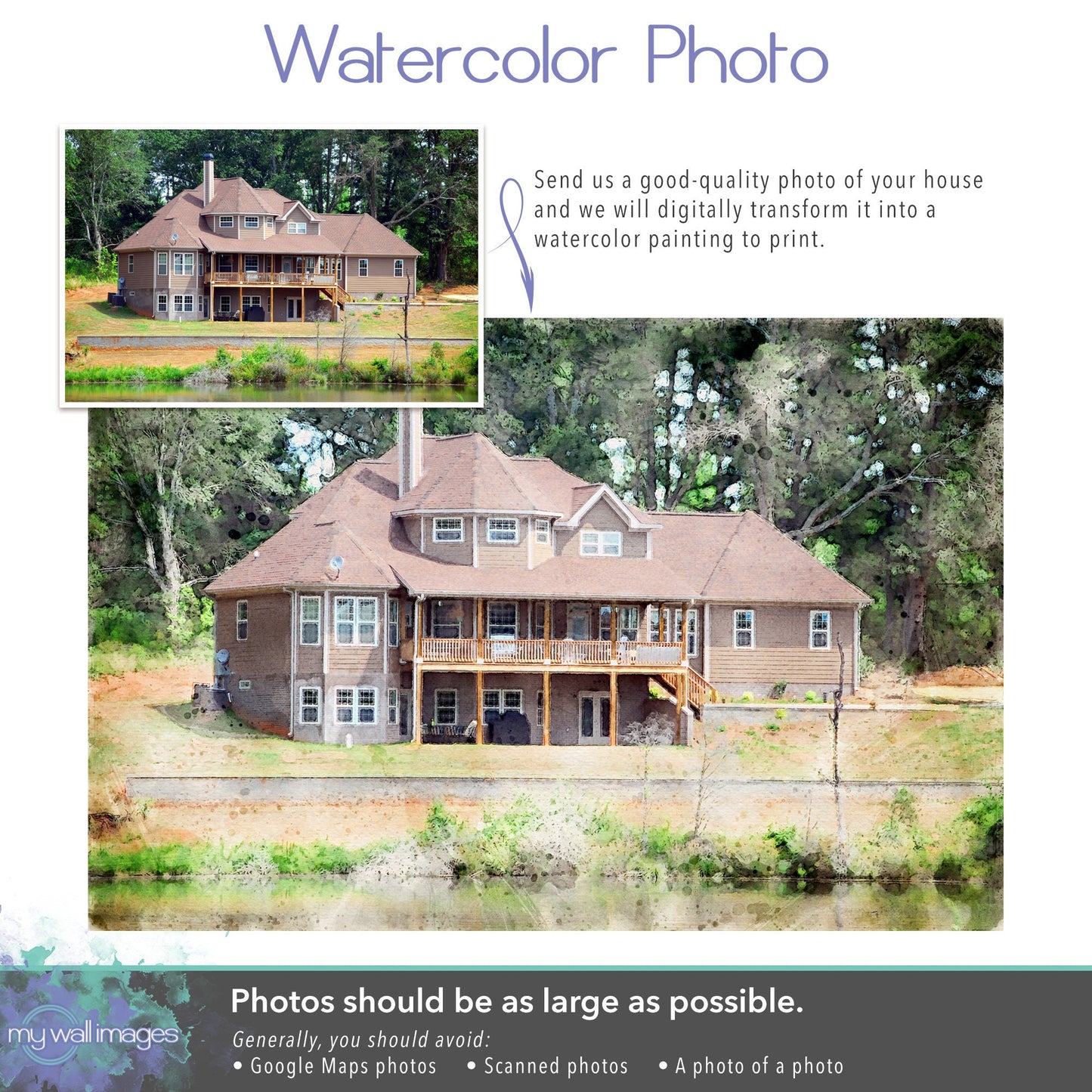 Custom Home Print on Wood (Realtor Gift) MWW0001