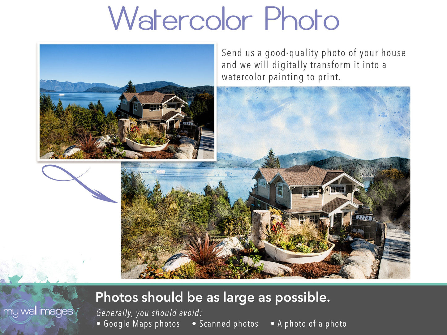Custom Home Print on Wood (Realtor Gift) MWW0001