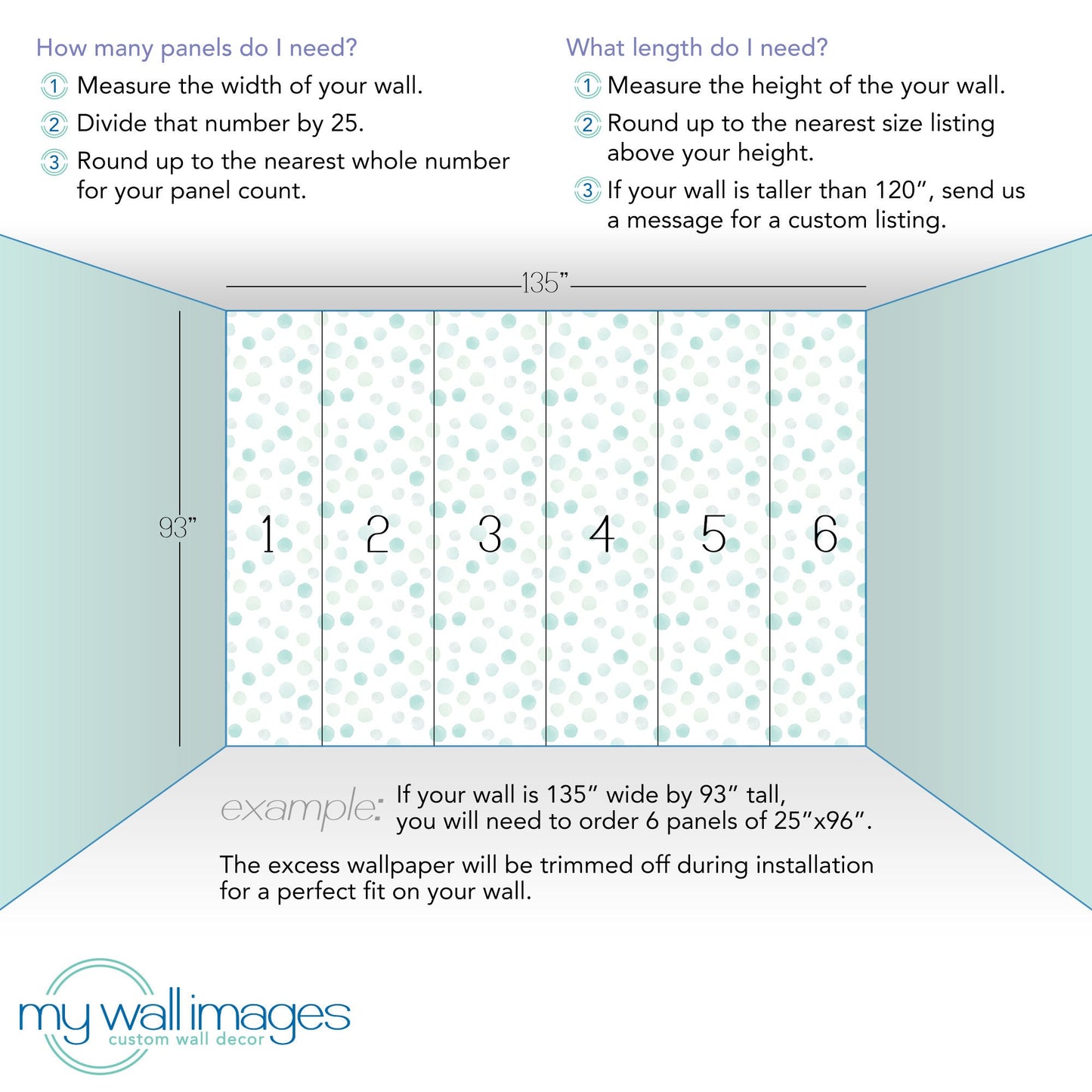 Blue Mid Century Christmas Removable Wallpaper, Wall Art, Peel and Stick Wallpaper, Mural, Accent Holiday Wall, MW1654