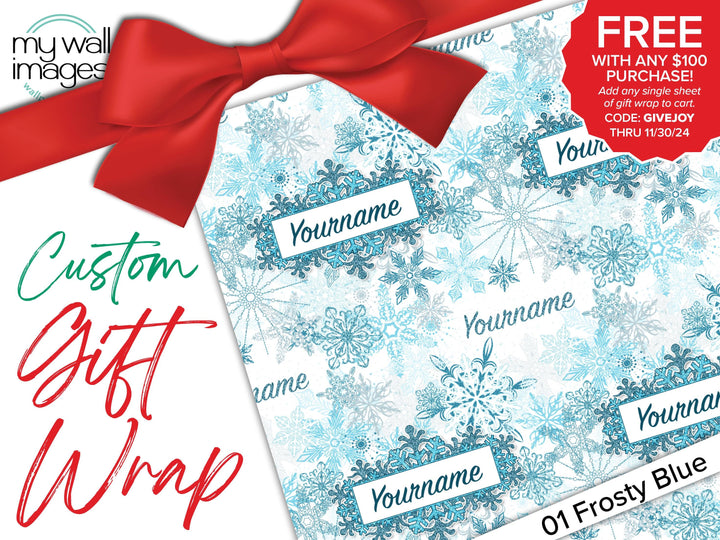 Snowflake Gift Wrap, Holiday Wrapping Paper, Christmas Wrapping Paper, MWG2001