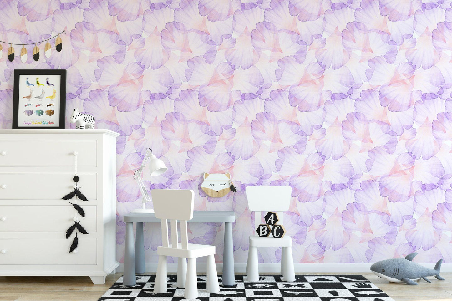 Blushing Purple Floral Wallpaper MW1020sm