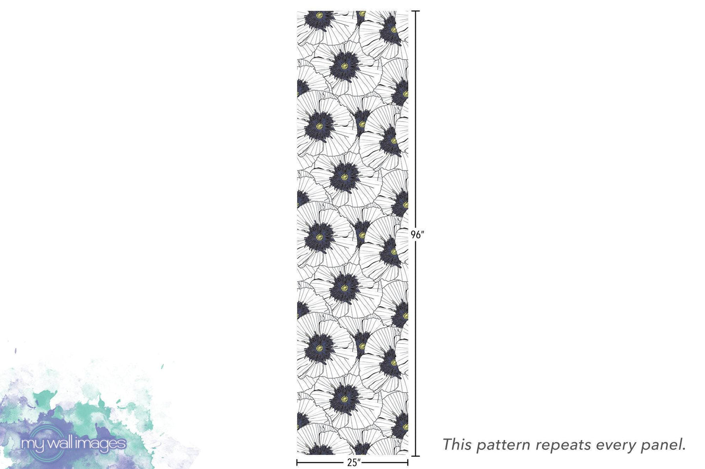 Black & White Gold Floral Wallpaper MW1034sm