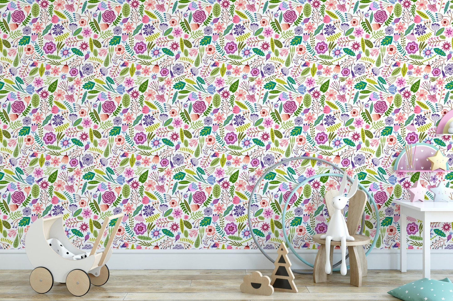Cute Colorful Flowers Wallpaper MW1027sm