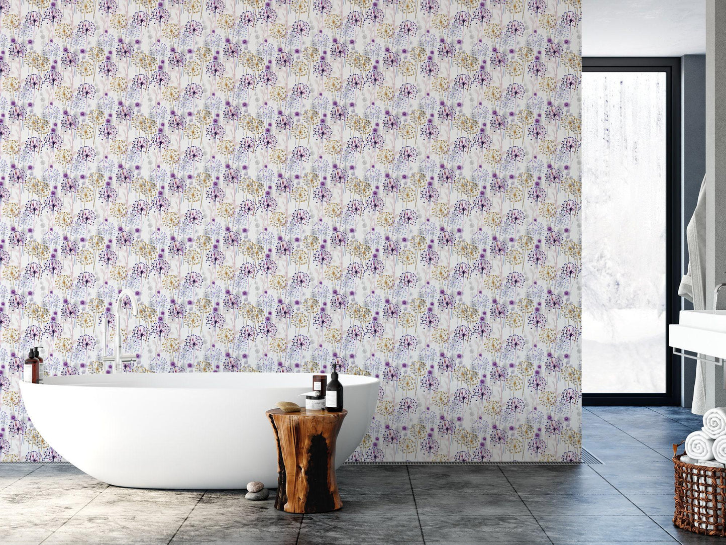Delicate Purple Floral Wallpaper MW1161sm