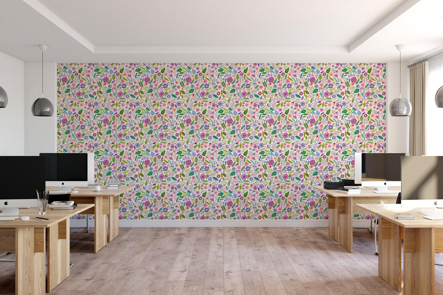Cute Colorful Flowers Wallpaper MW1027sm
