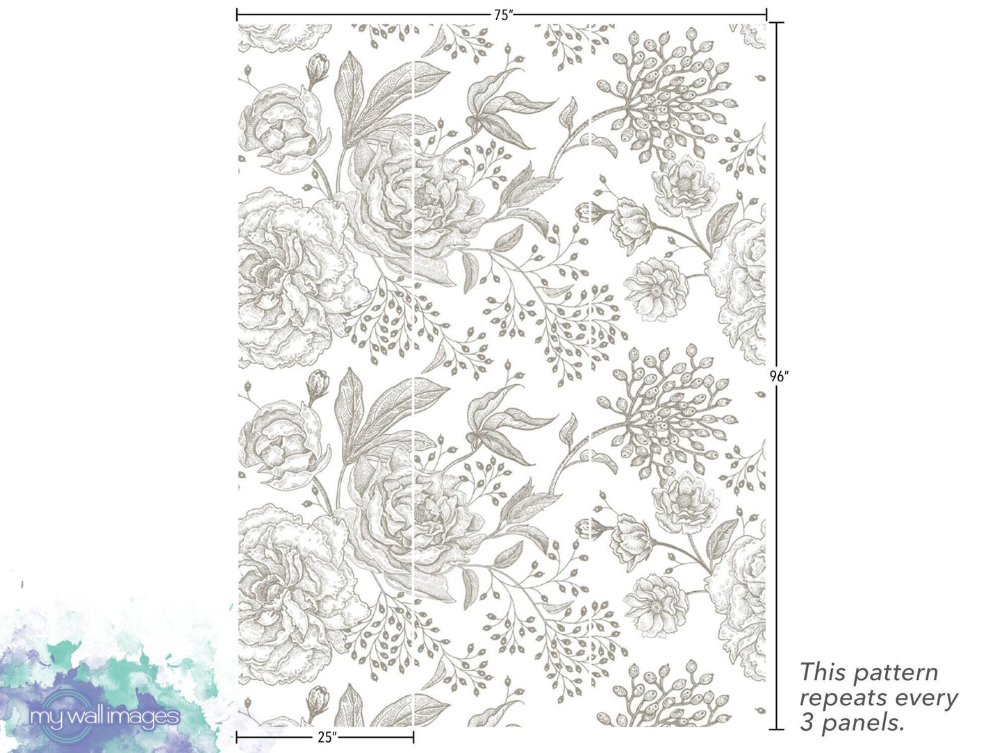 Vintage Floral Neutral Wallpaper MW1348