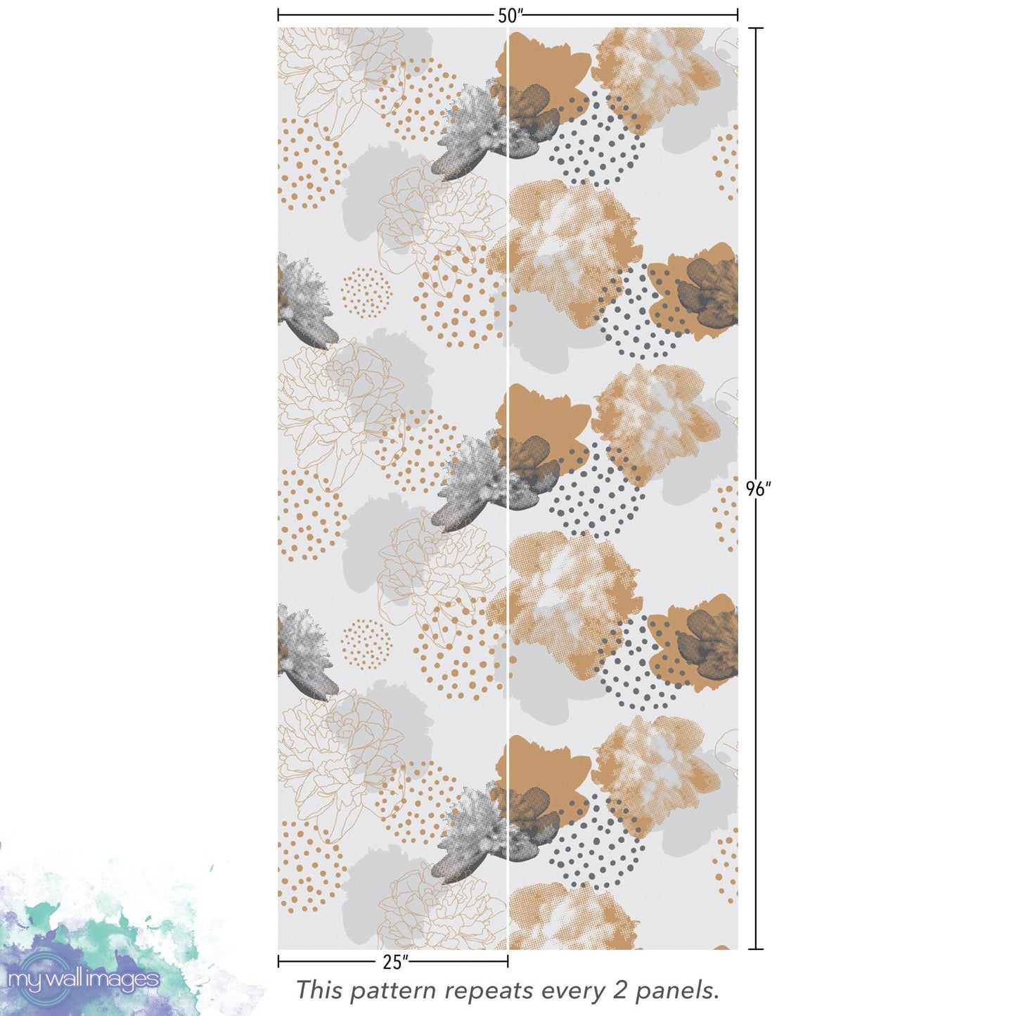 Abstract Natural Floral, Neutrals Wallpaper MW1356