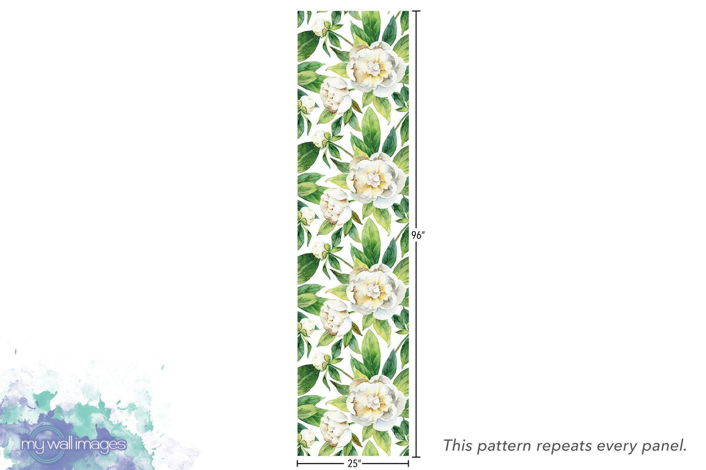Peonies with Green Leaves Floral Wallpaper MW1332sm