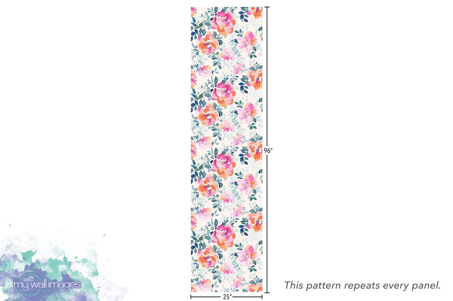 Bold Pink and Orange Flowers Wallpaper MW1031sm
