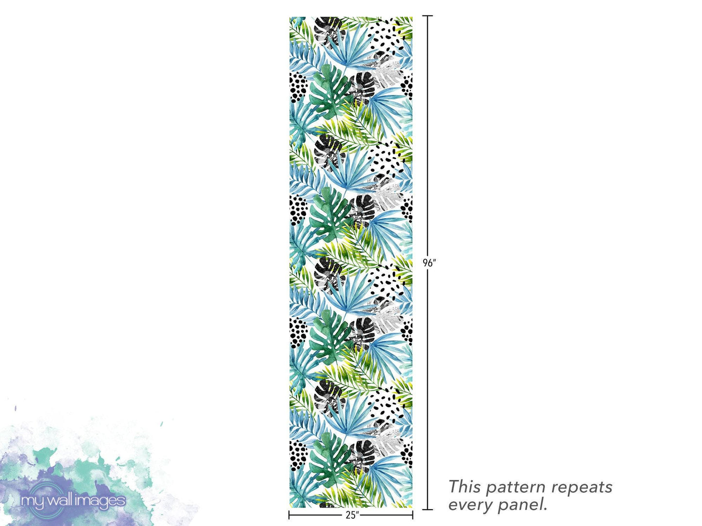 Tropical Floral Palm Leaf Wallpaper MW1001sm