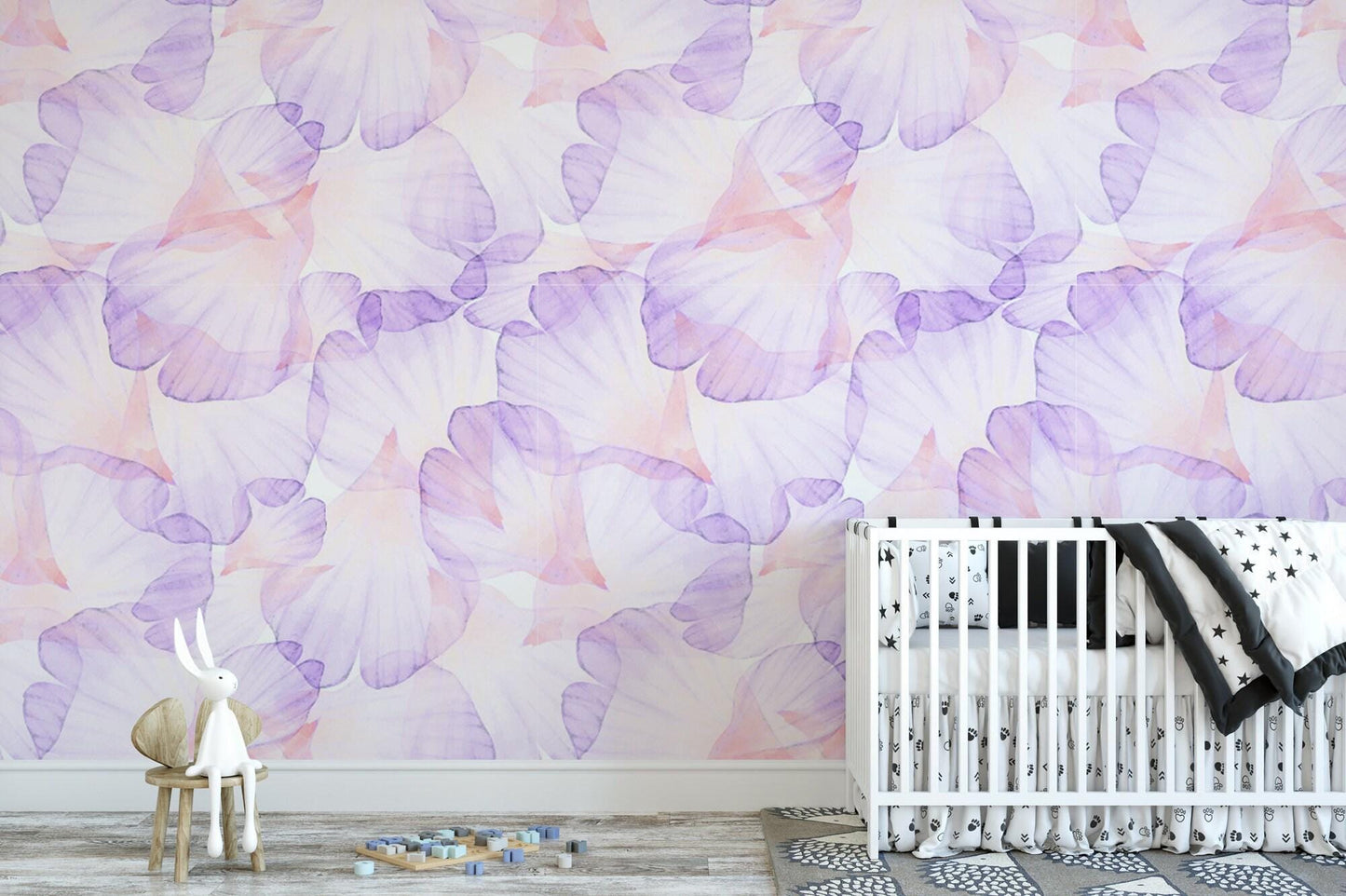 Blushing Purple Floral Wallpaper MW1020