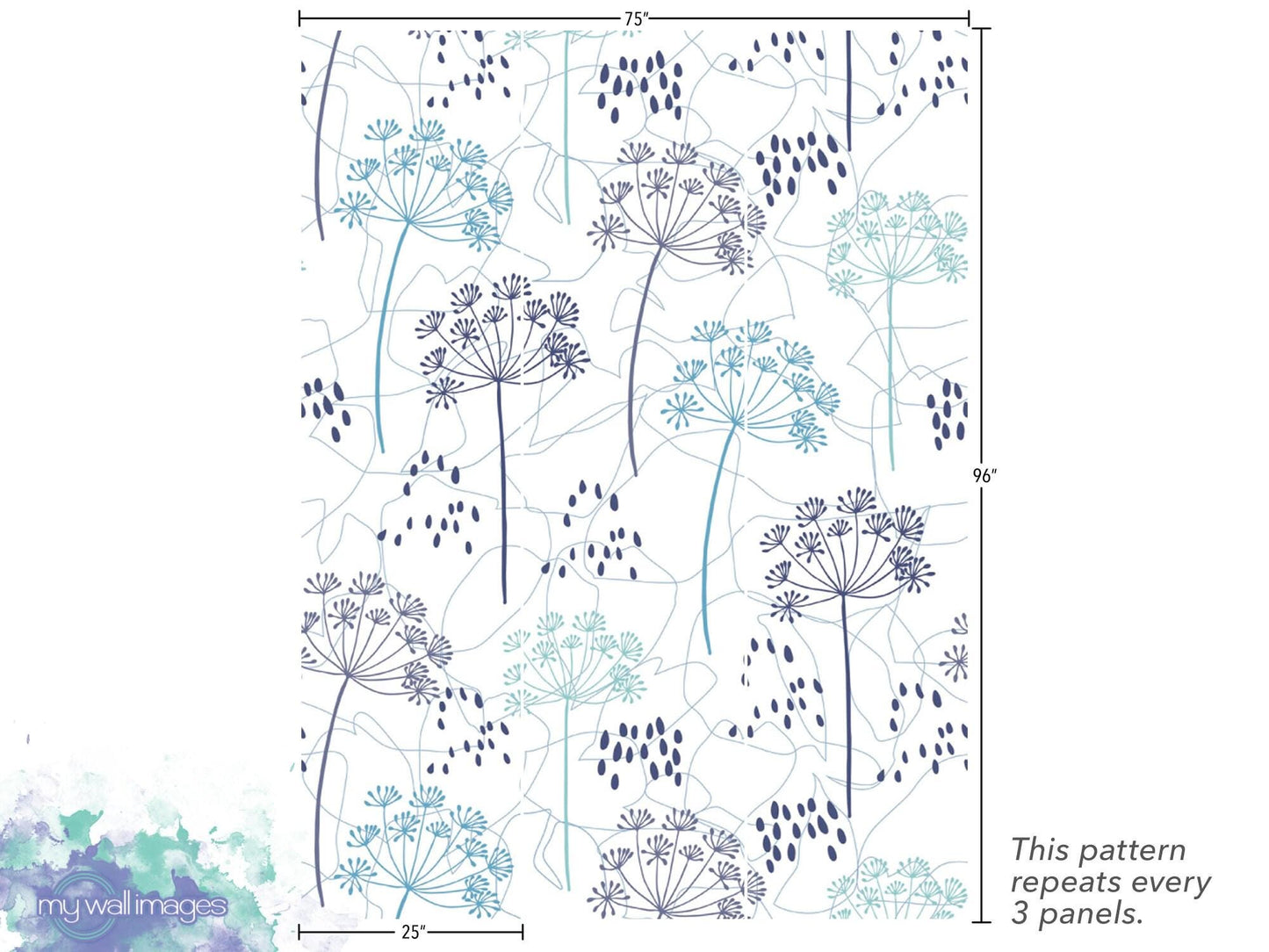 Blue Purple Dainty Flowers on White Wallpaper MW1437