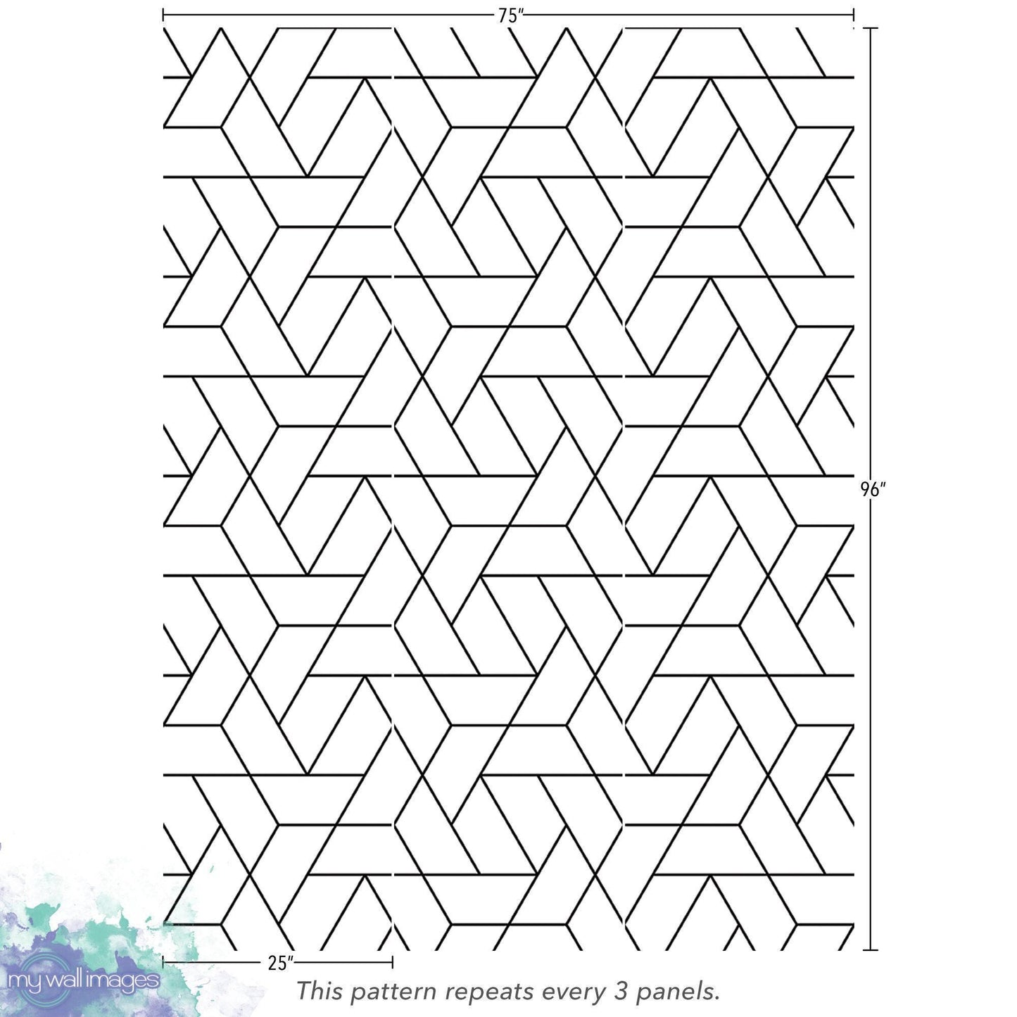 Simple Geometric Grid Style Black and White Minimalist Wallpaper MW1344BK