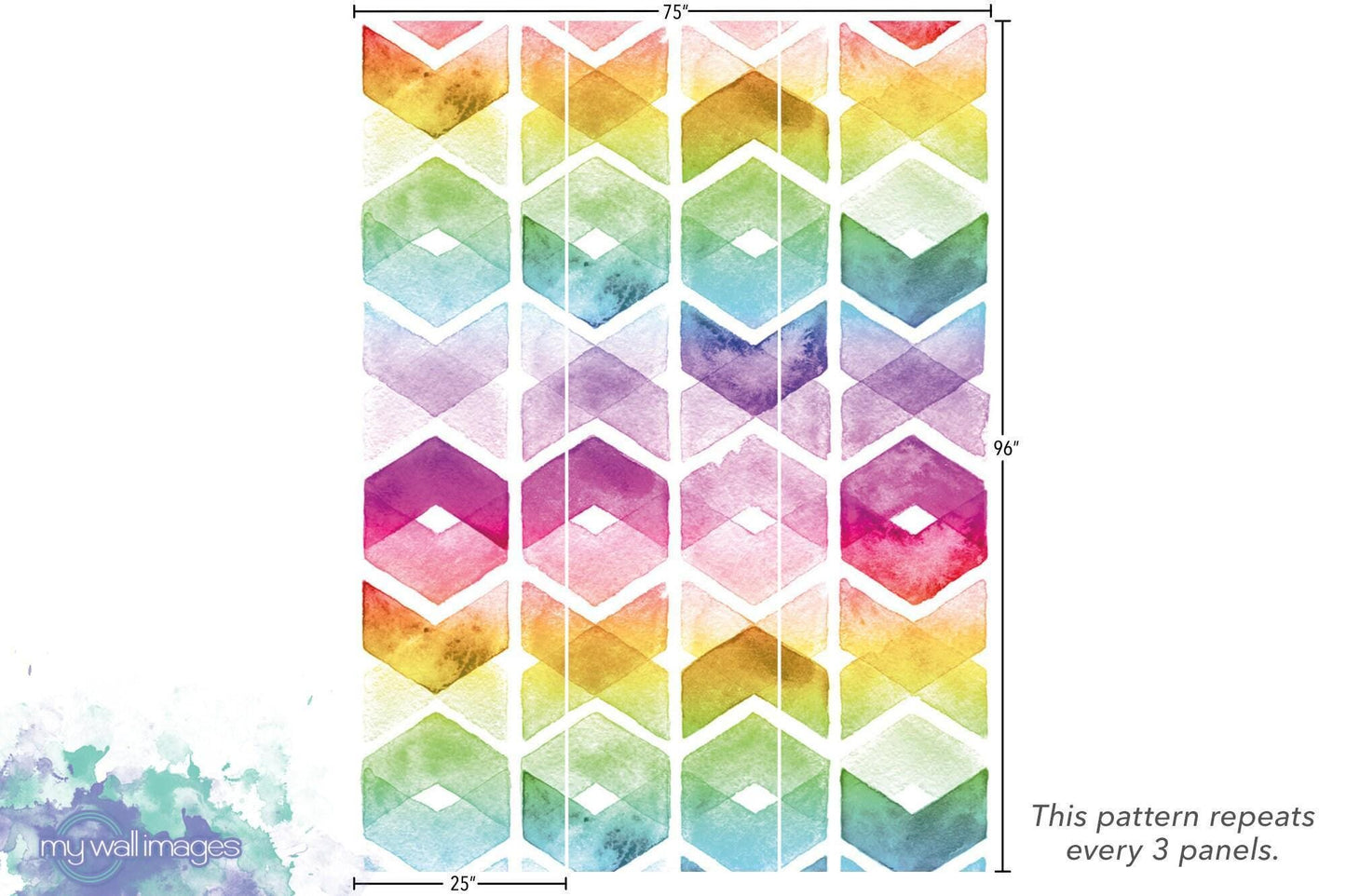 Watercolor Chevron Rainbow Wallpaper MW1431
