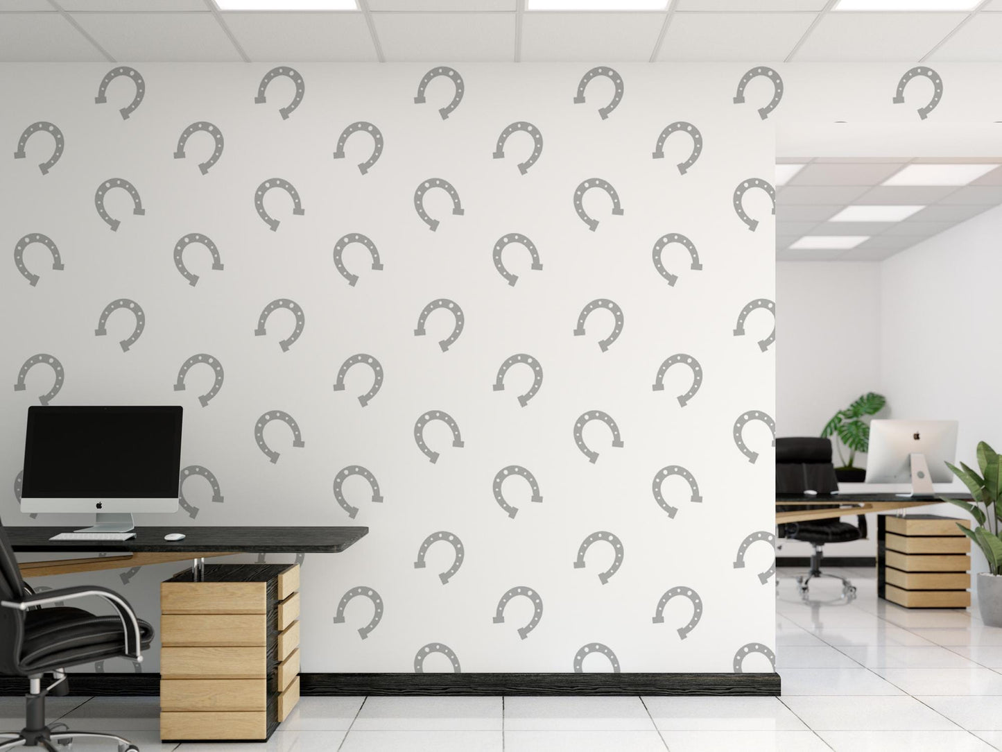 an office with a desk and a computer on it