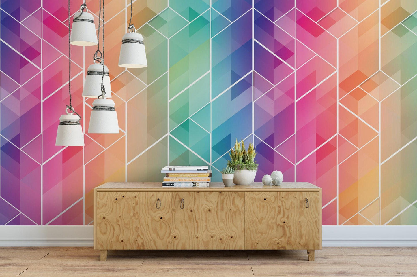 Rainbow Color Mosaic Wallpaper MW1417