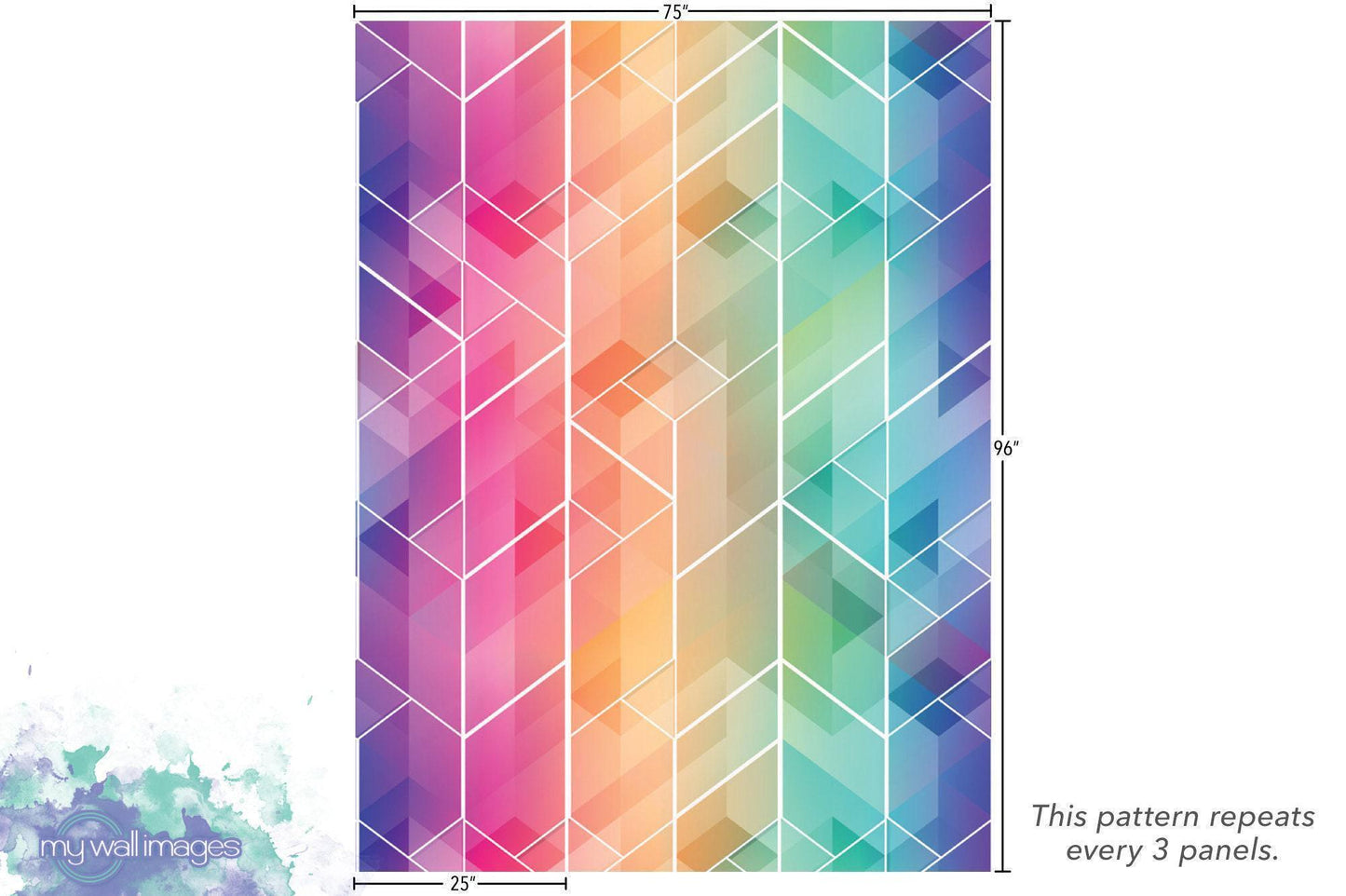 Rainbow Color Mosaic Wallpaper MW1417