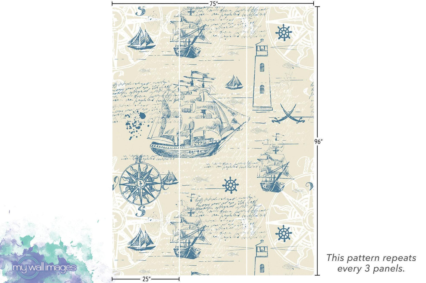 Vintage Nautical Map Wallpaper MW1465