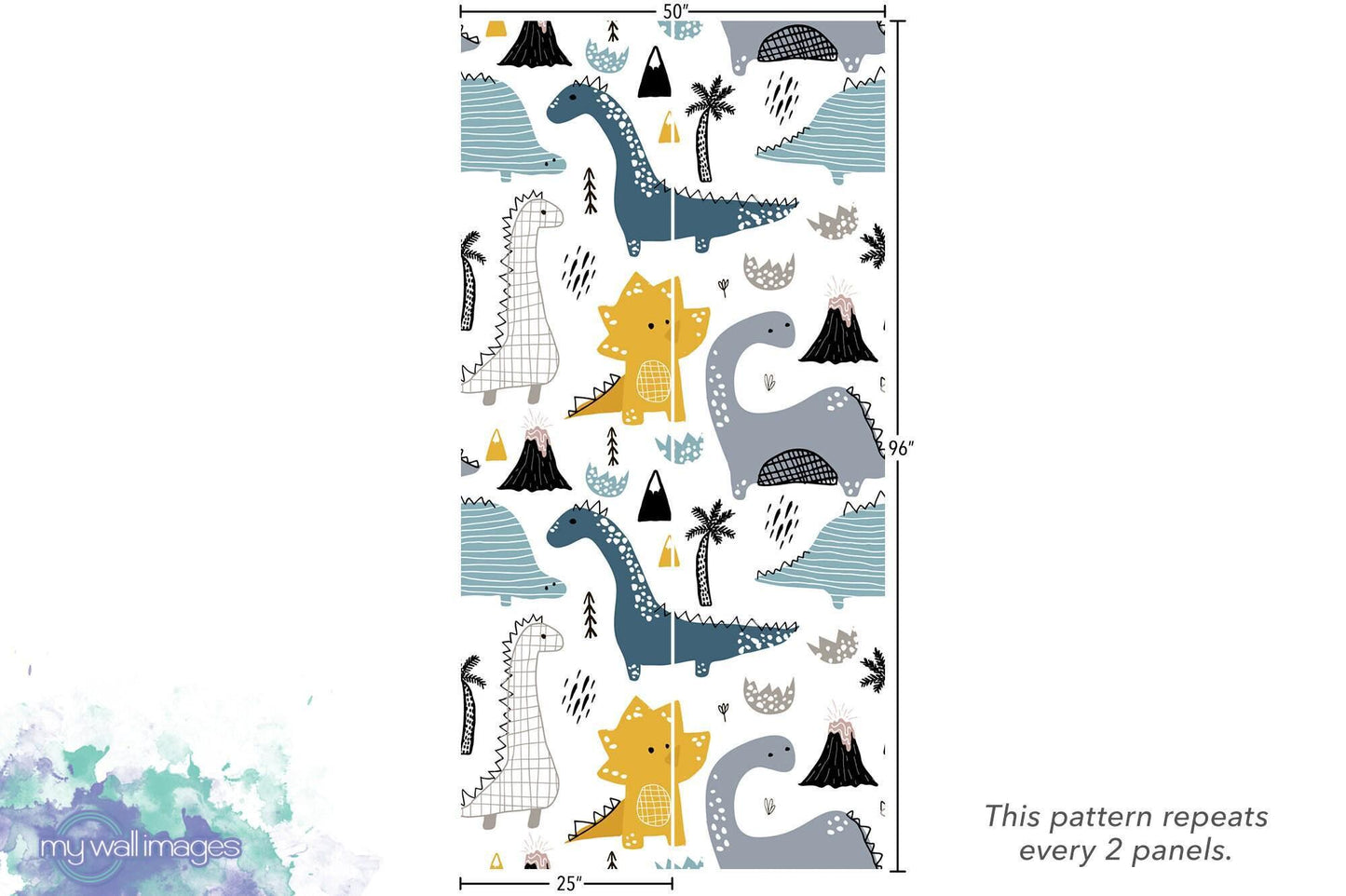 Cute Dinosaurs and Volcanoes Wallpaper MW1130