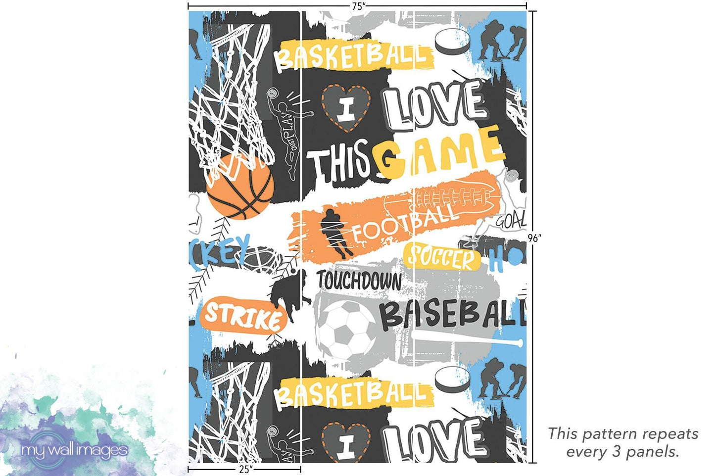 Sport Slogans Basketball Hockey Soccer Football Wallpaper MW1449