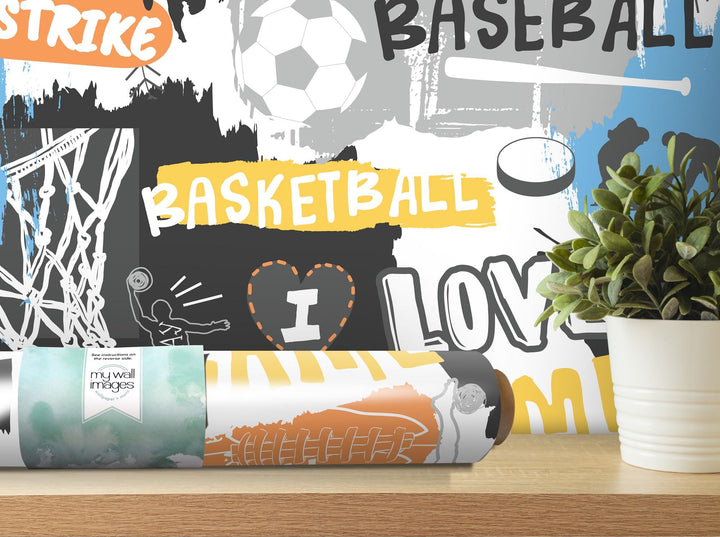 Sport Slogans Basketball Hockey Soccer Football Wallpaper MW1449