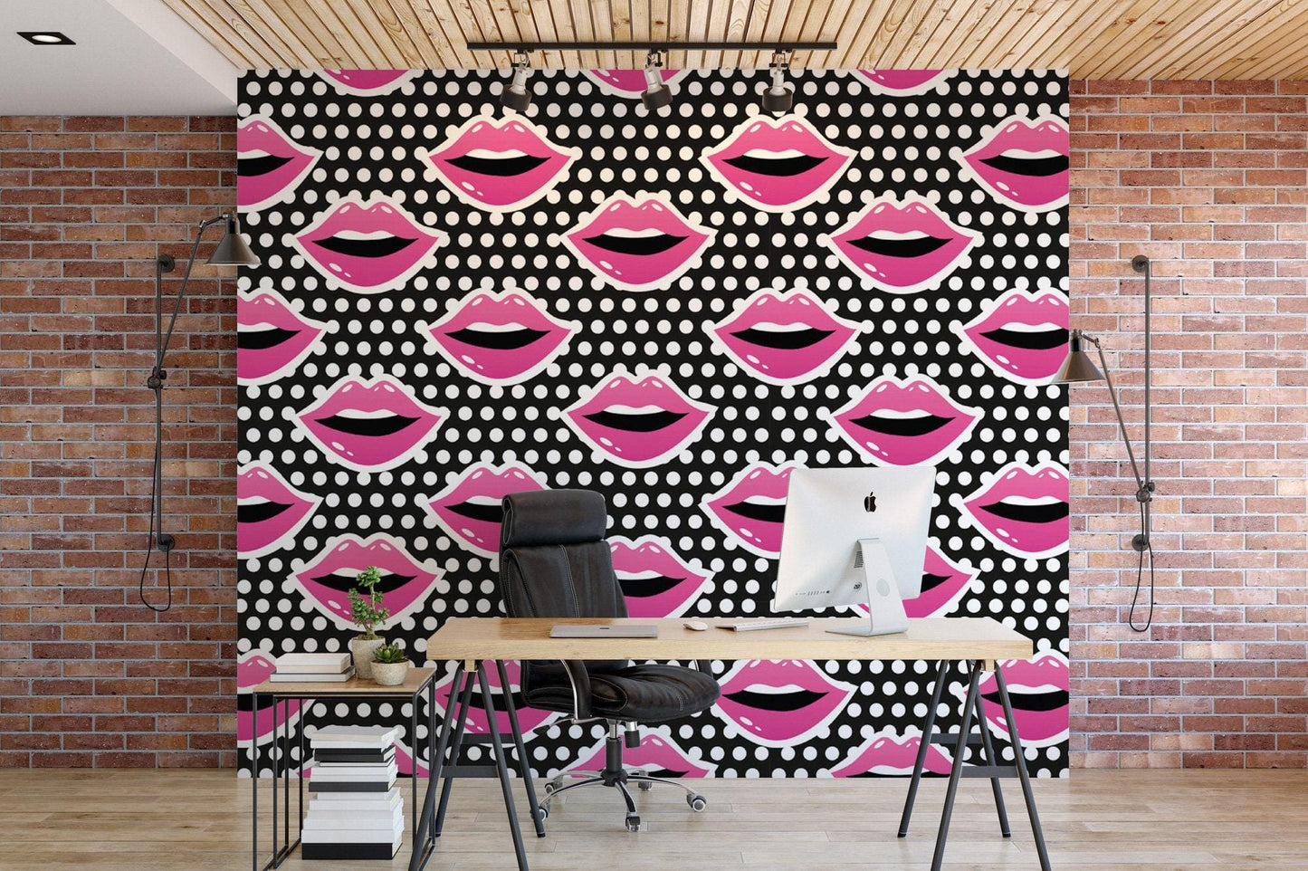 Pop Art Pink Lips Wallpaper MW1709