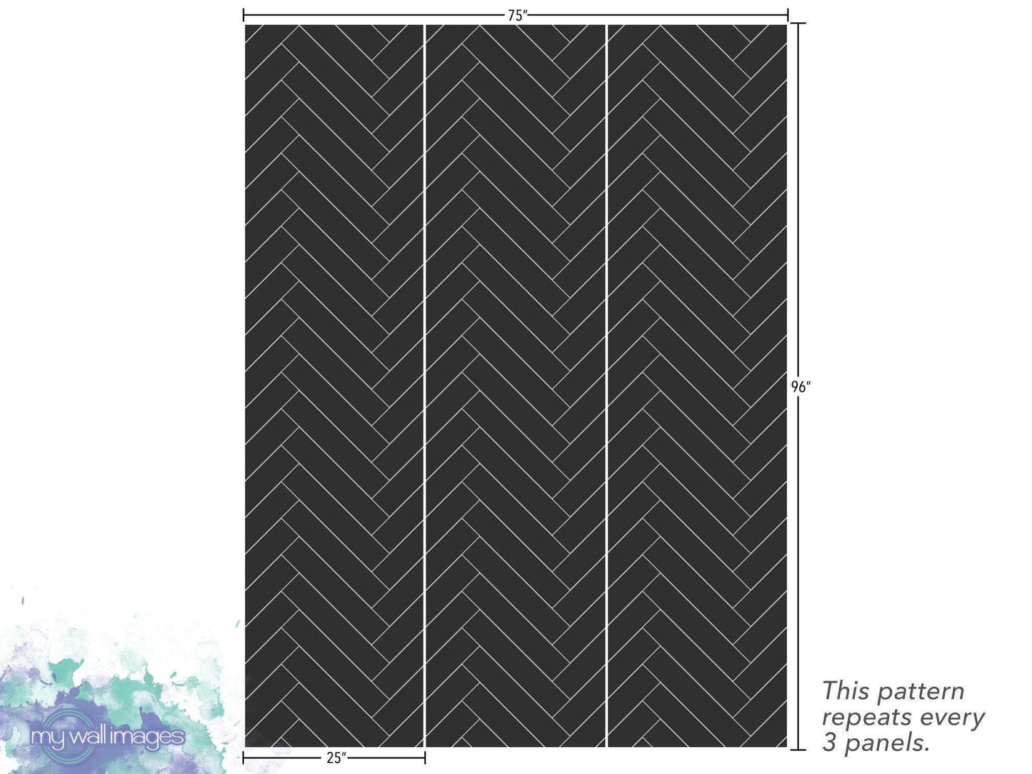 Black and White Herringbone Wallpaper MW1450