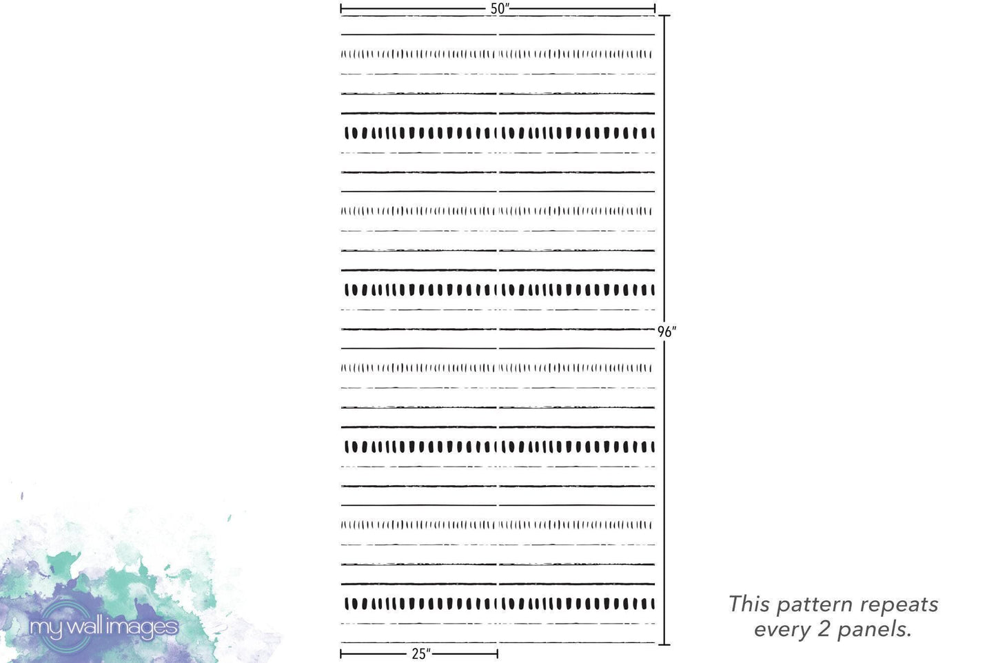Black and White Hand Drawn Stripes Wallpaper MW1509