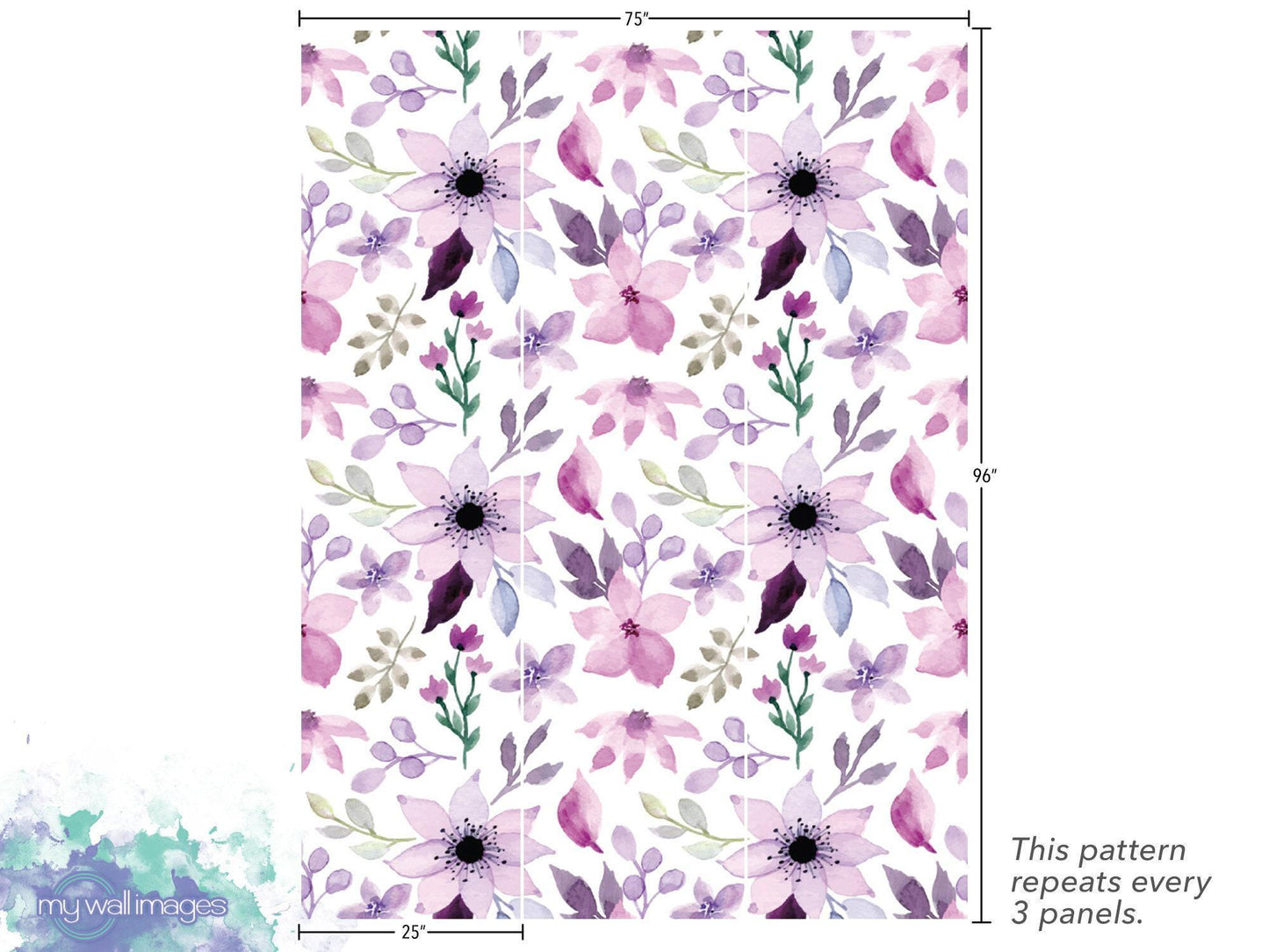 Watercolor Purple Flowers Wallpaper MW1605
