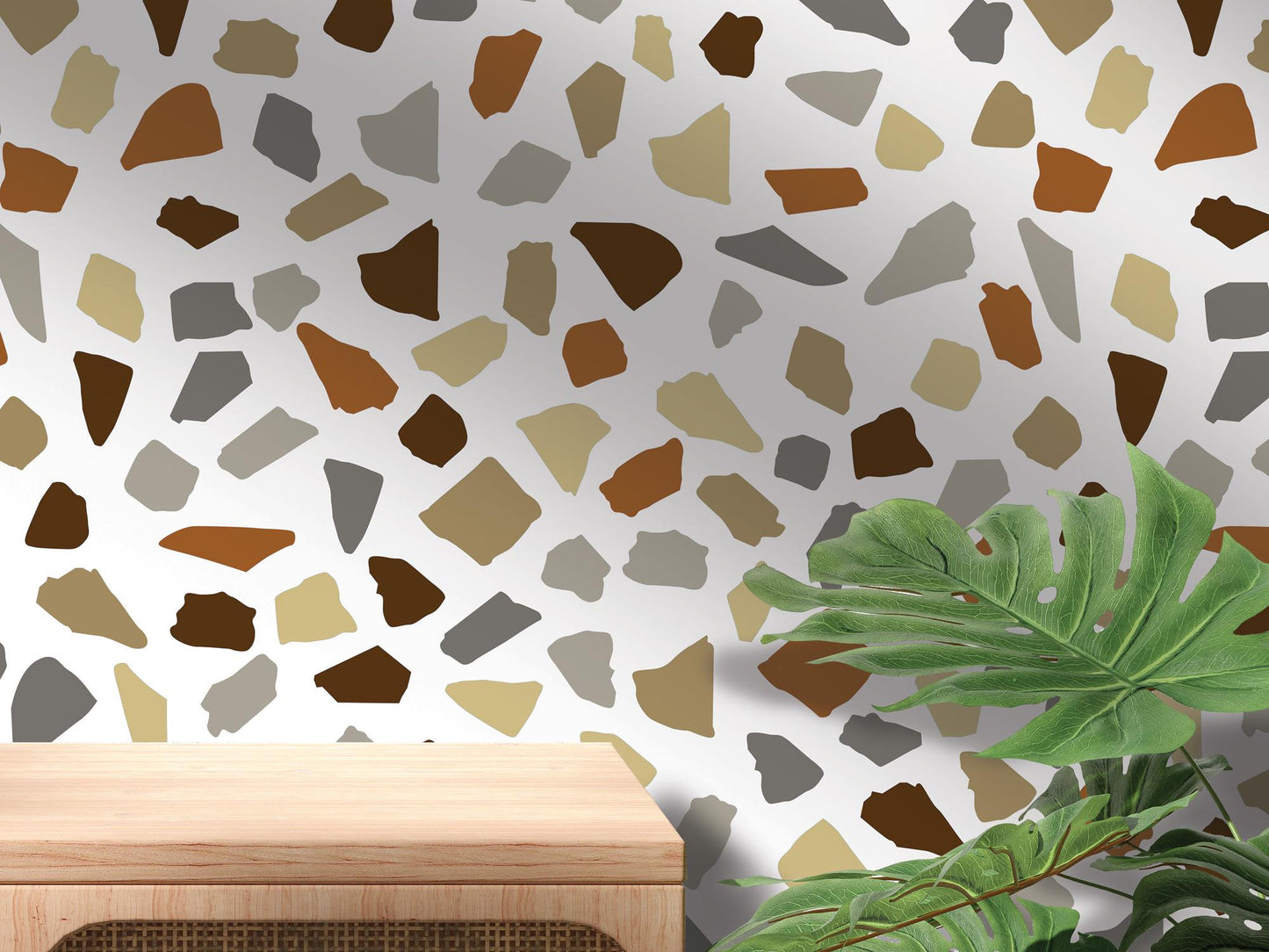 Earthy White Modern Stones Removable Wallpaper, Wall Art, Peel and Stick Wallpaper, Wall Decor, Accent Wall, Unique Decor, Bathroom, MW2070