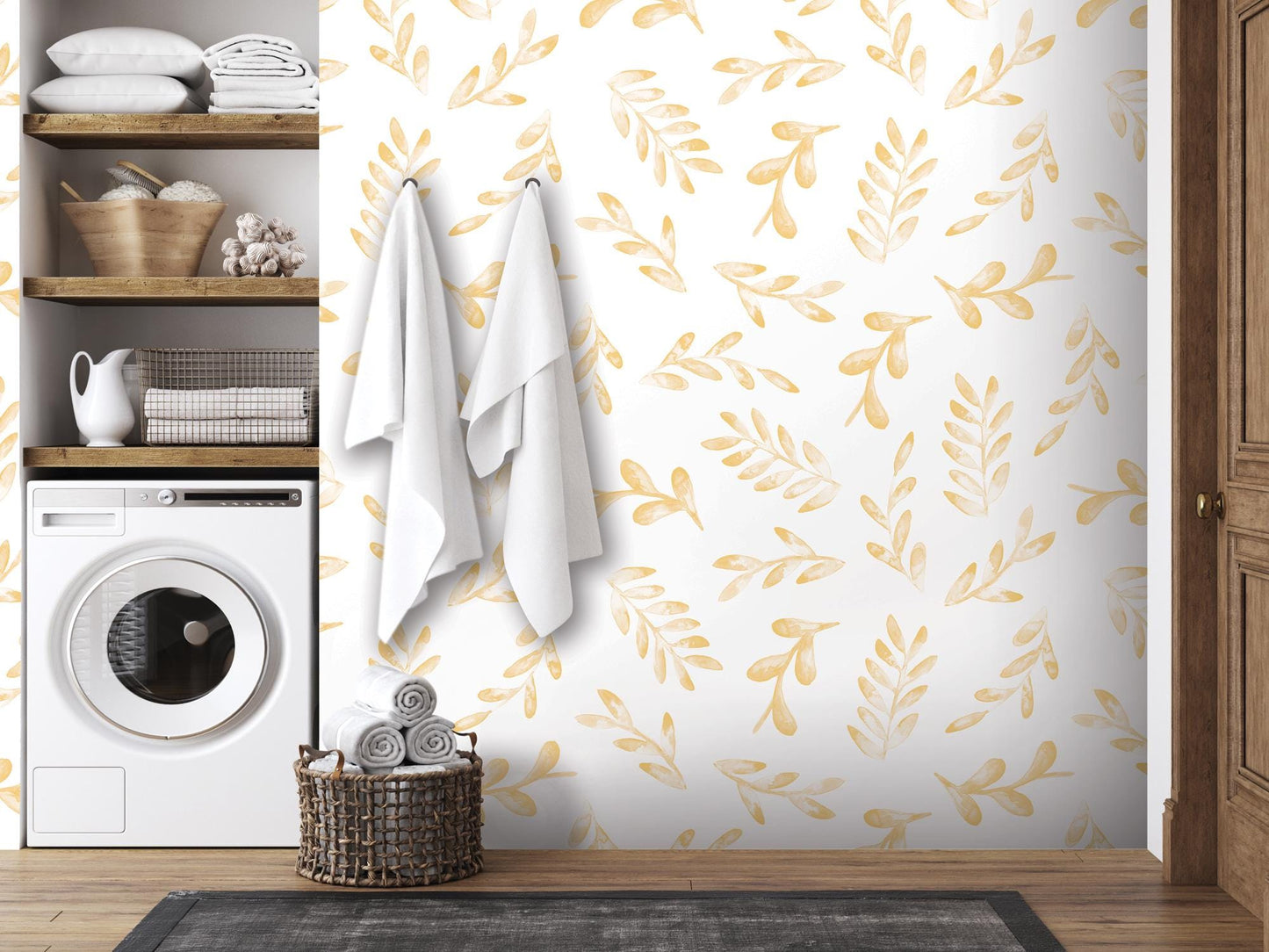 a laundry room with a washer and dryer