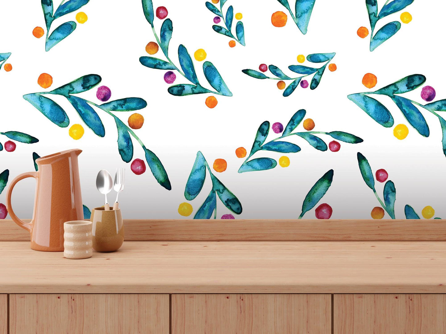 a wooden table topped with a vase filled with flowers