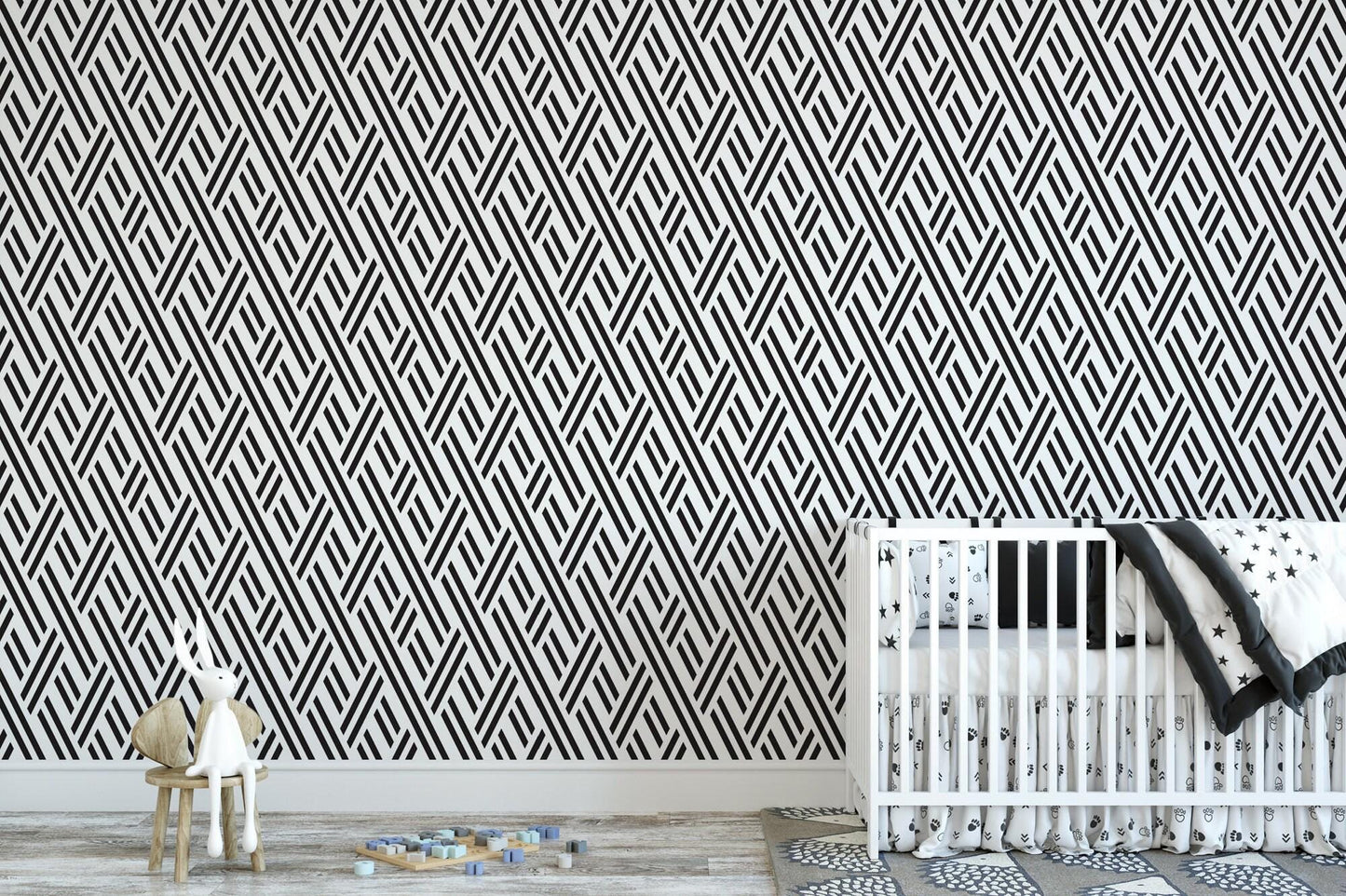 Oblique Black Segments Wallpaper MW1424