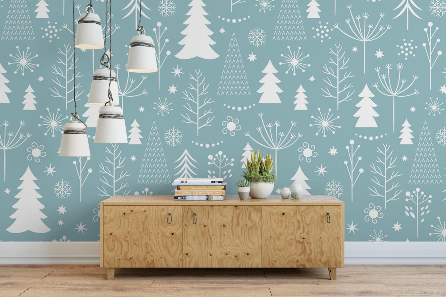 White Christmas Trees Wallpaper MW1204