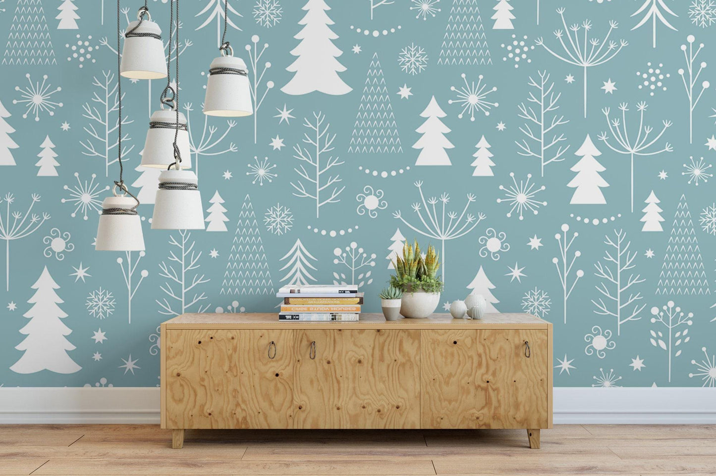 White Christmas Trees Wallpaper MW1204