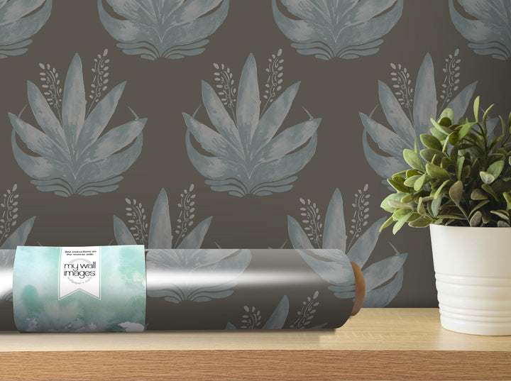 Watercolor Fleur Earthy Neutral Removable Wallpaper, Wall Art, Peel and Stick Wallpaper, Wall Decor, Accent Wall, Teen Room, Trendy, MW1981