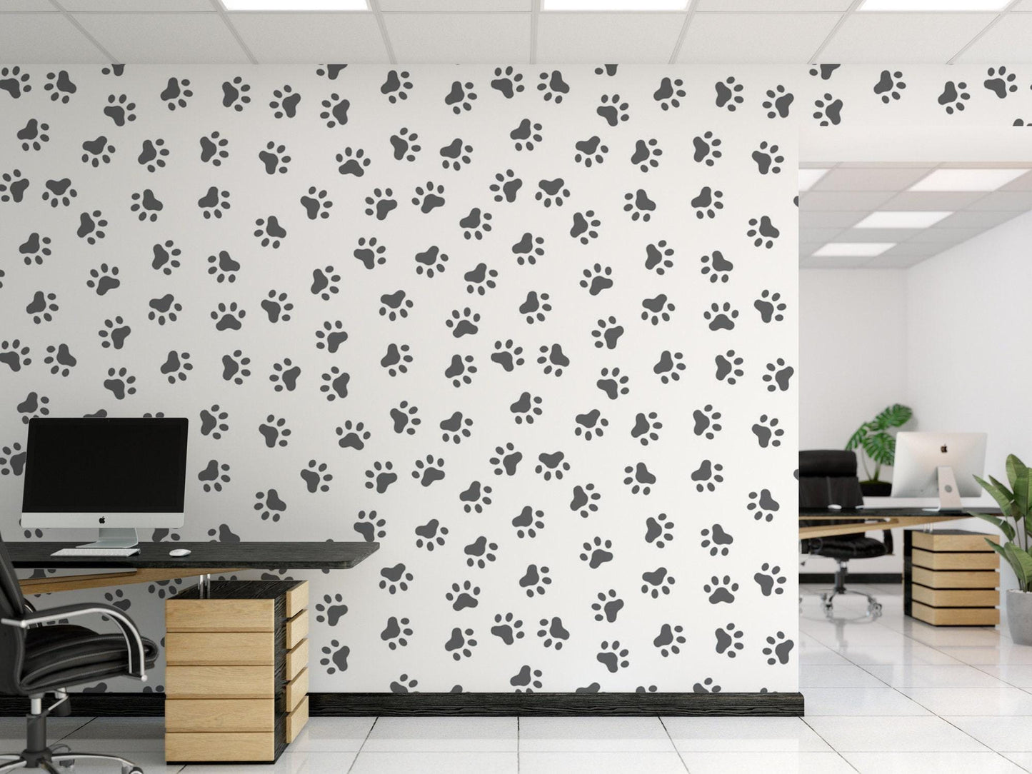 Black Paw Prints, Puppy, Dog Wallpaper MW1410