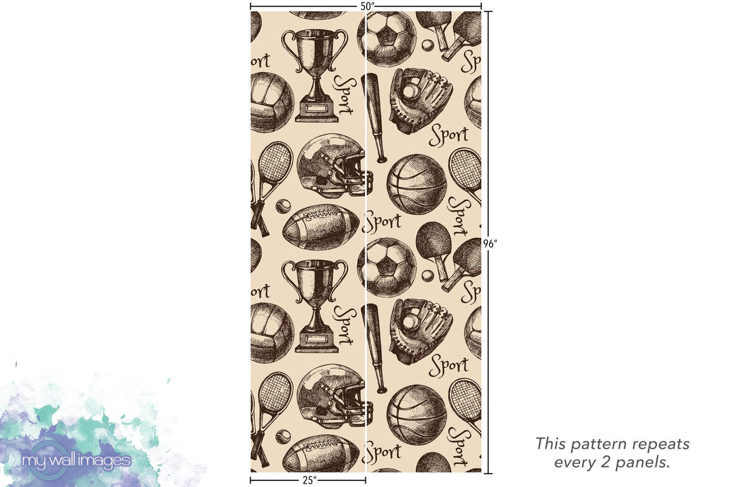 Hand Drawn Sports Themed Wallpaper MW1252