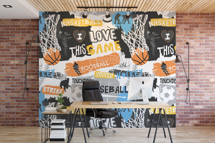 Sport Slogans Basketball Hockey Soccer Football Wallpaper MW1449