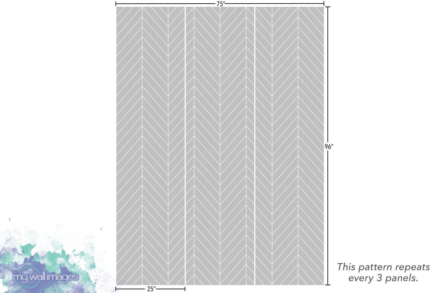Gray and White Herringbone, Modern Wallpaper MW1208