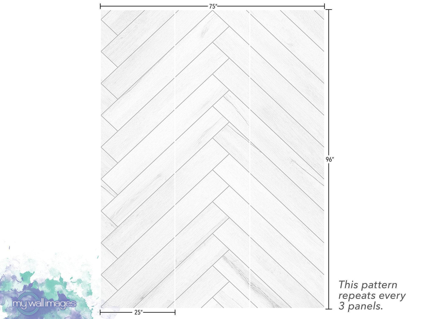 White Wood Herringbone, Shiplap Wallpaper MW1864