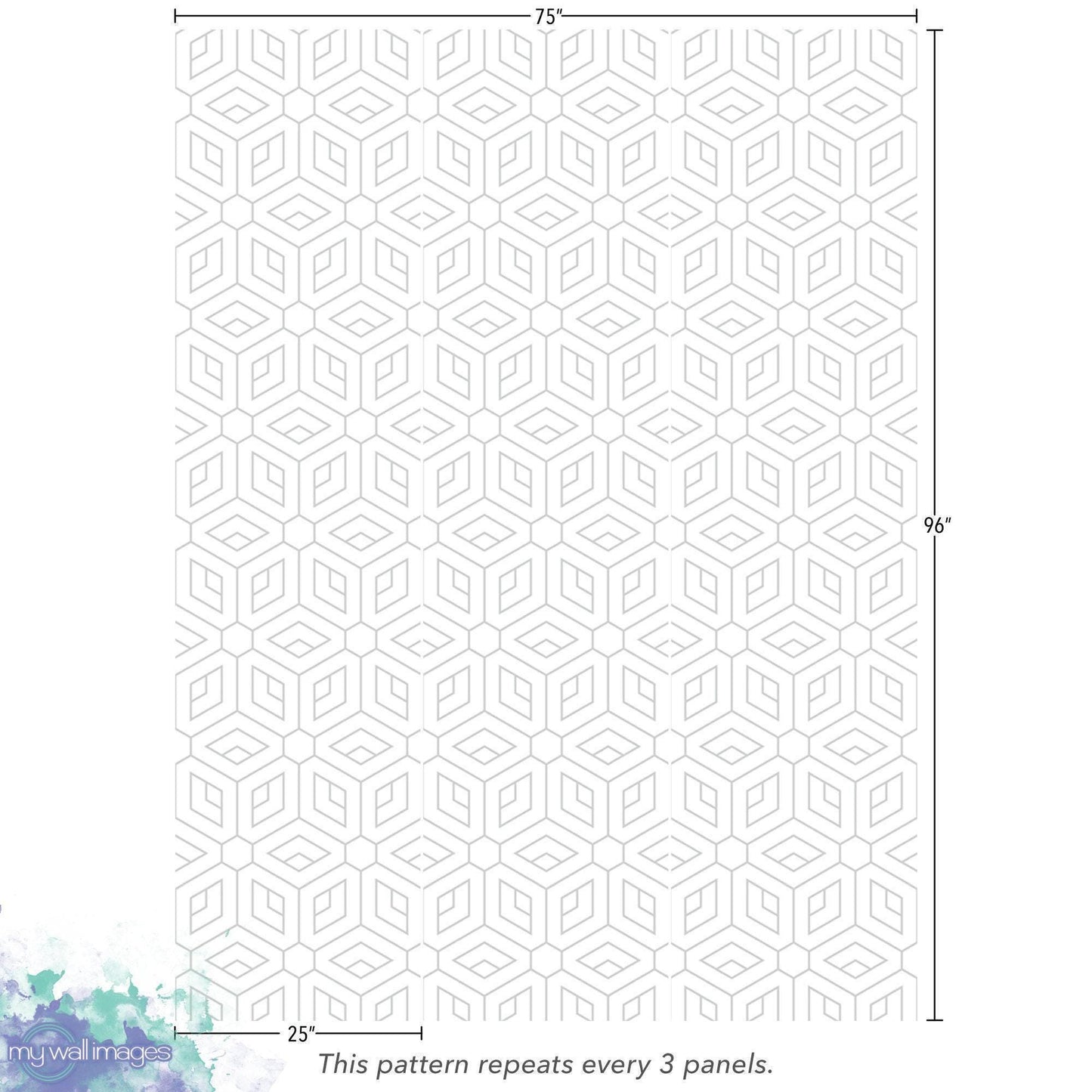 White & Gray Geometric Wallpaper MW1235
