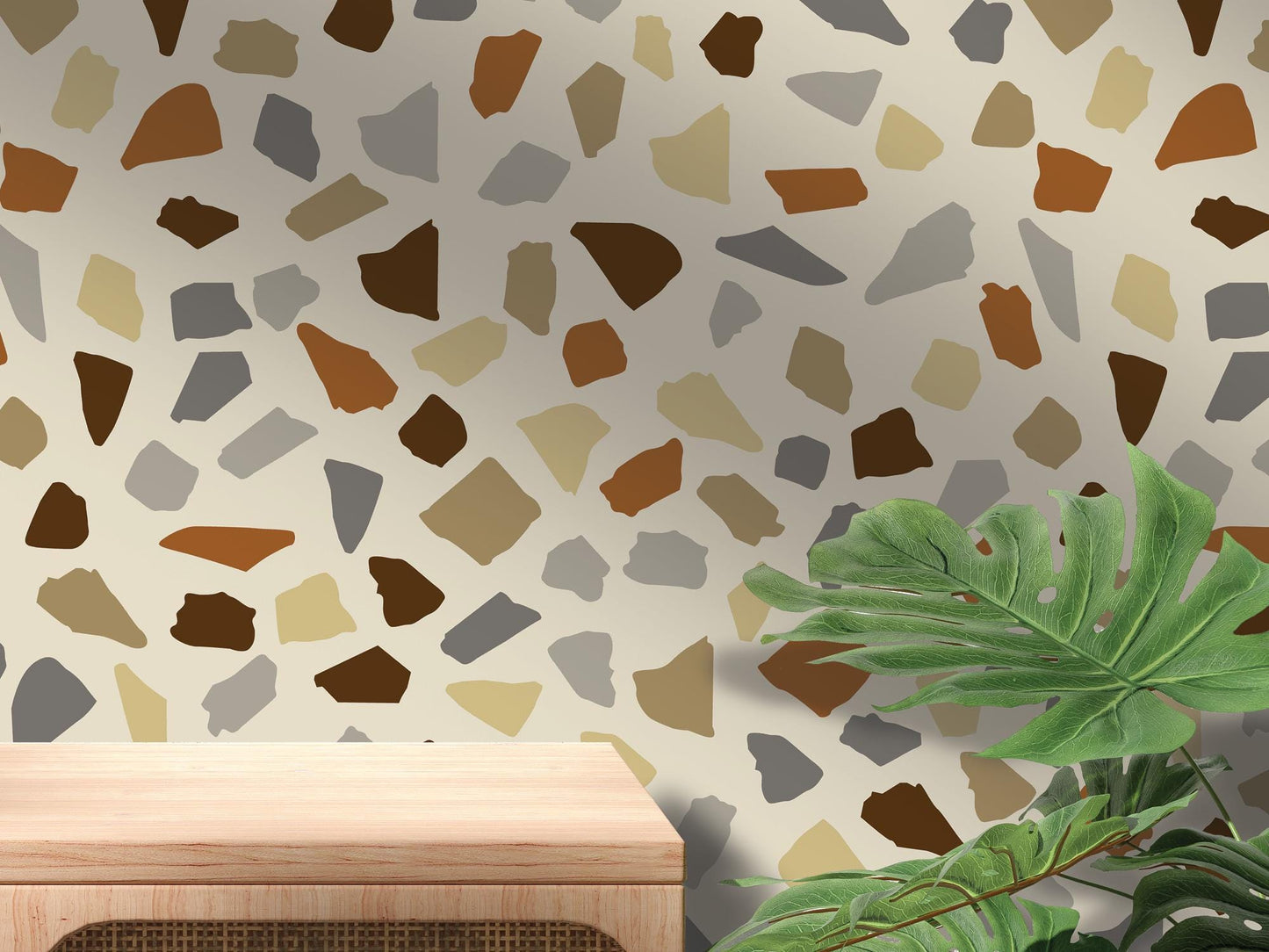 Earthy Modern Stones Removable Wallpaper, Wall Art, Peel and Stick Wallpaper, Wall Decor, Accent Wall, Unique Decor, Bathroom Decor, MW2069