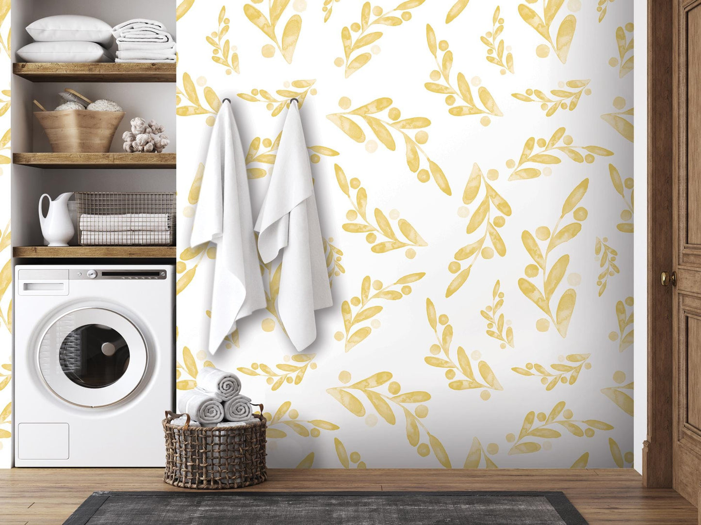 a laundry room with a washer and dryer