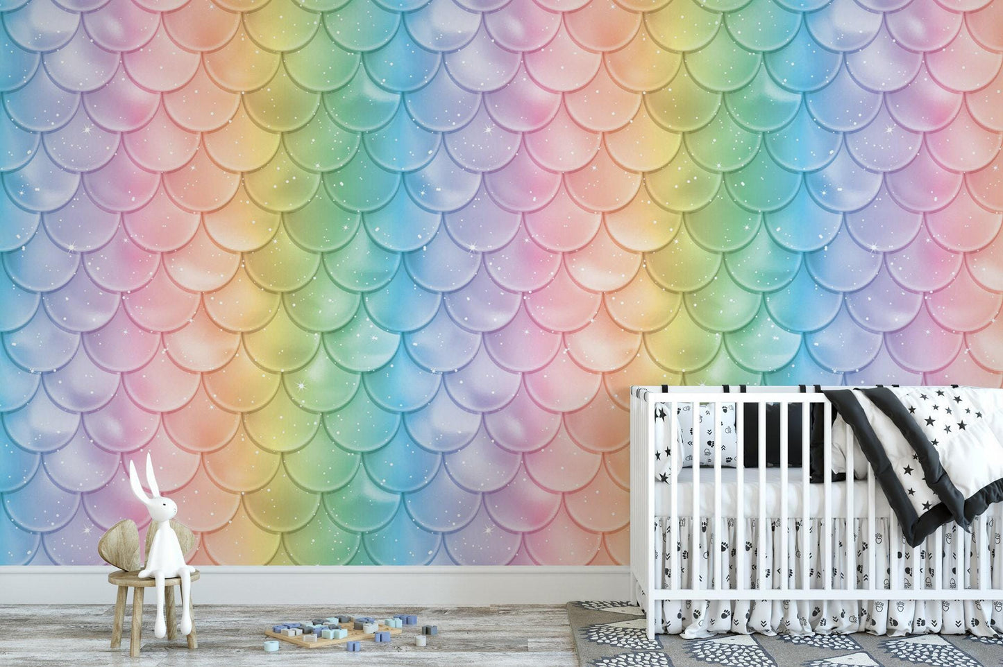 Rainbow Mermaid Scales Wallpaper MW1432