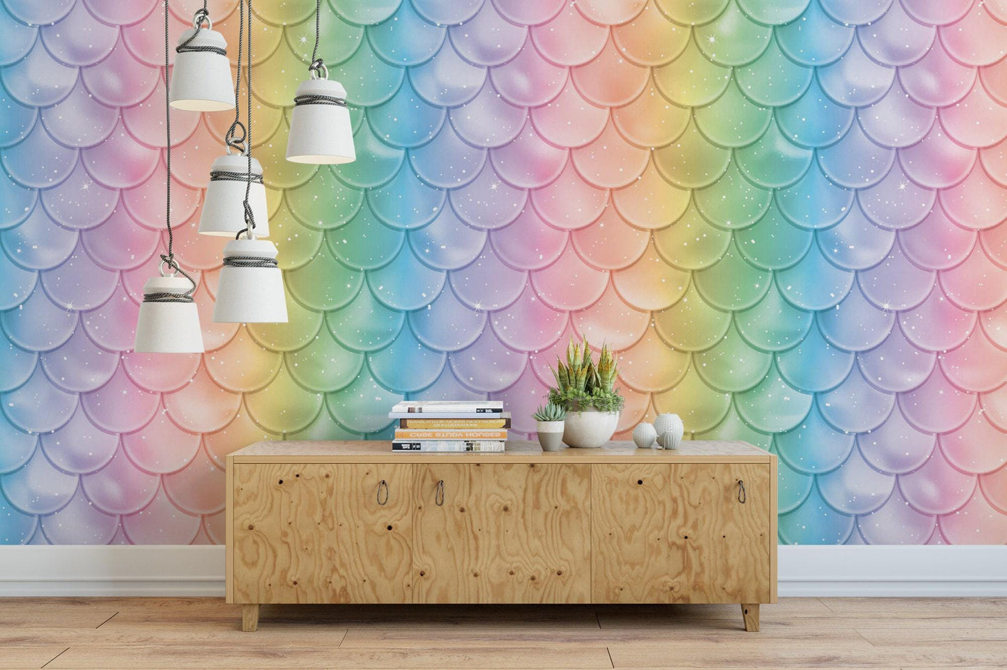 Rainbow Mermaid Scales Wallpaper MW1432