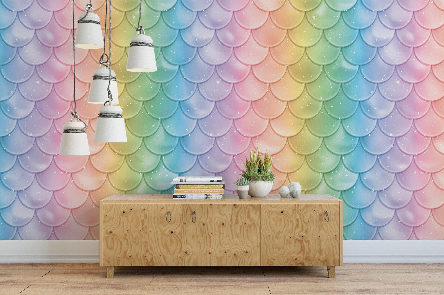 Rainbow Mermaid Scales Wallpaper MW1432