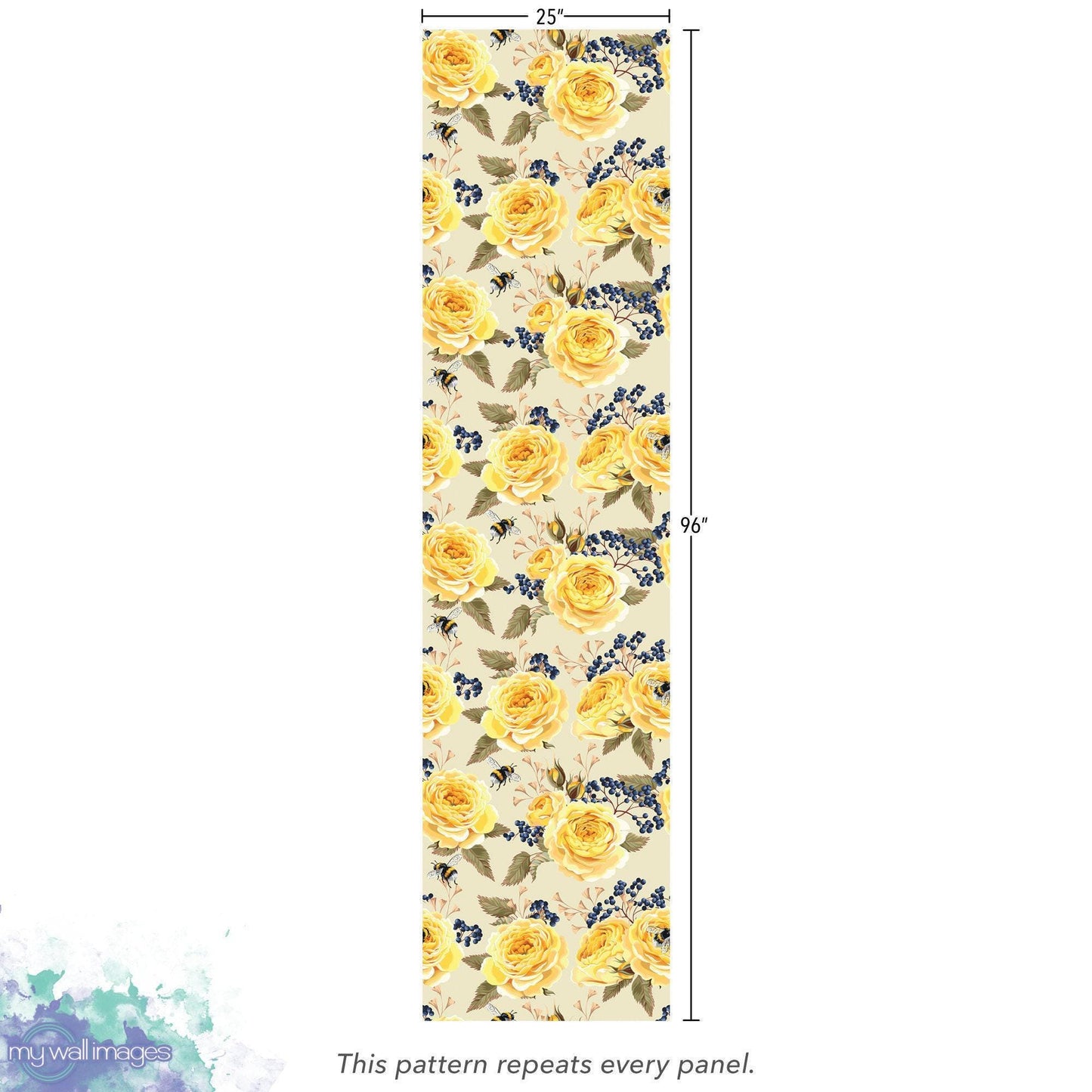 Yellow Roses Vintage Wallpaper MW1331sm